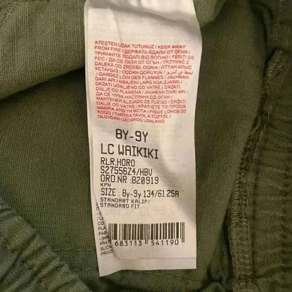 LC Waikiki Olive Green Pull-On Drawstring Closure Boys SZ 8/9 # 1560 - Picture 5 of 8